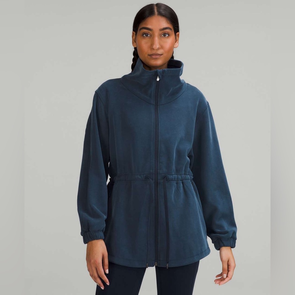 Lululemon Athletica True Navy Softstreme Cinched Utility Jacket Funnelneck